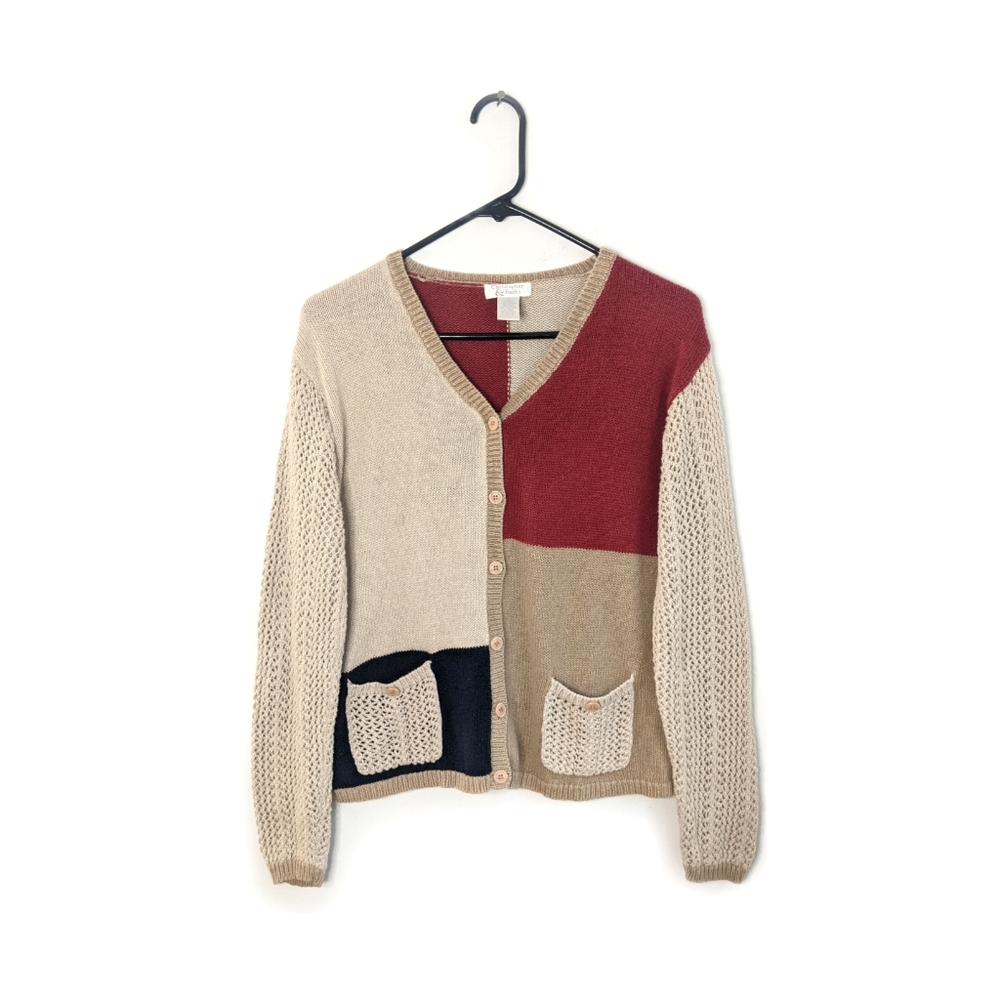 Vintage Christopher & Banks Color Blocked Cottagecore Cardigan